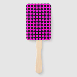 Abanico Pink Black Checker Diamond Pattern