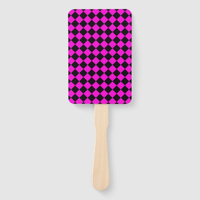 Abanico Pink Black Checker Diamond Pattern (Anverso)