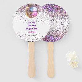 Abanico Pink Disco Trendy In My Double Digits Era Birthday