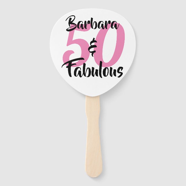 Abanico Pink, Personalizado del partido 50 de cumpleaños (Anverso)