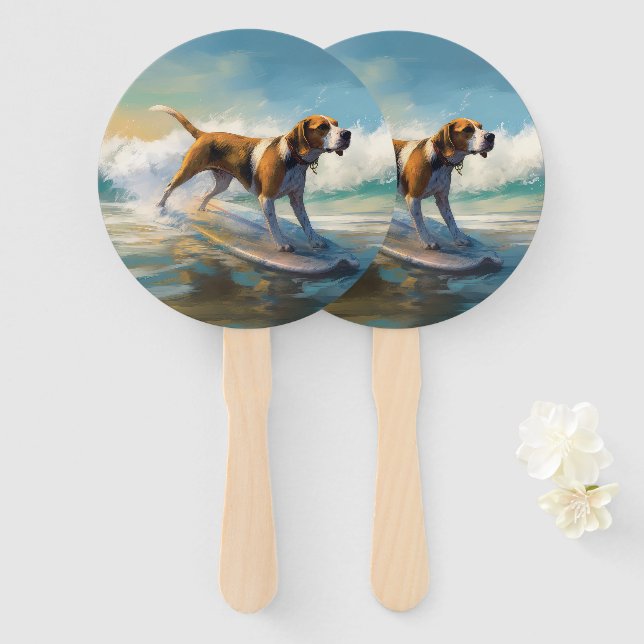 Abanico Pintado americano de Surf Engligh Foxhound Beach (Anverso y reverso)
