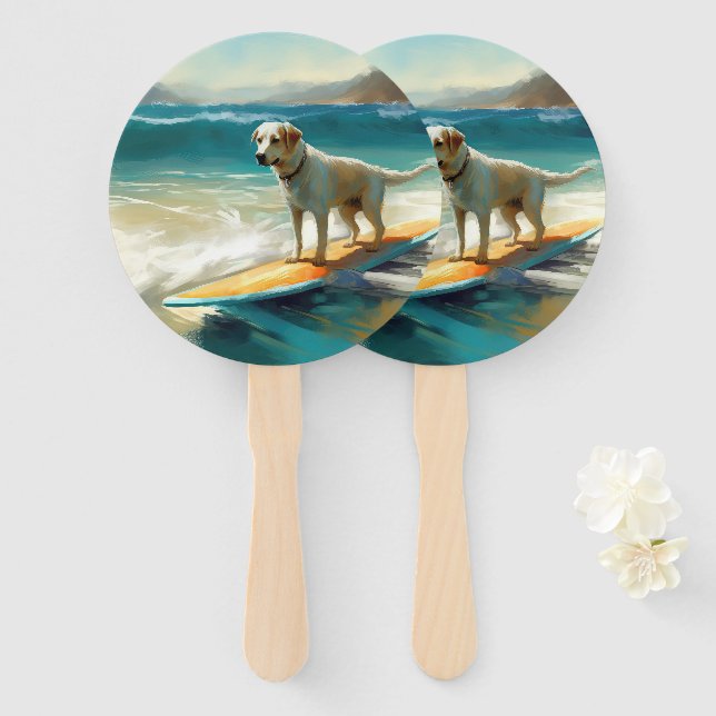 Abanico Pintura de surf de Anatolian Shepherd Beach (Anverso y reverso)
