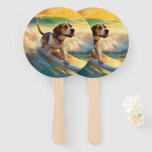 Abanico Pintura de surf en la playa Beagle