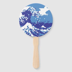 Abanico Pixel Tsunami Blue 8 bit Pixel Art