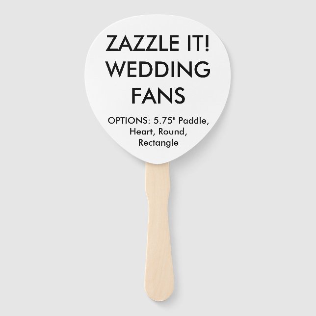 Abanico Plantilla de FANS BODAS de PADDLE personalizados p (Anverso)