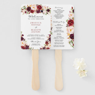 Abanico Plantilla Rustic Marsala Burgundy Fan Program