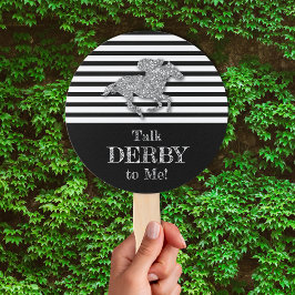 Abanico Plata Derby Race Horario Black White Stripes