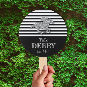 Abanico Plata Derby Race Horario Black White Stripes