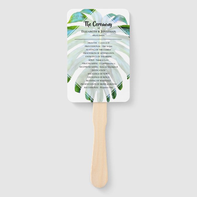 Abanico Playa Tropical Boda Coral Seashell Moderno (Anverso)