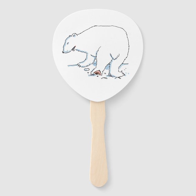 Abanico Polar Bear paddle hand fans (Anverso)