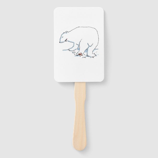 Abanico Polar Bear rectangle hand fans (Anverso)