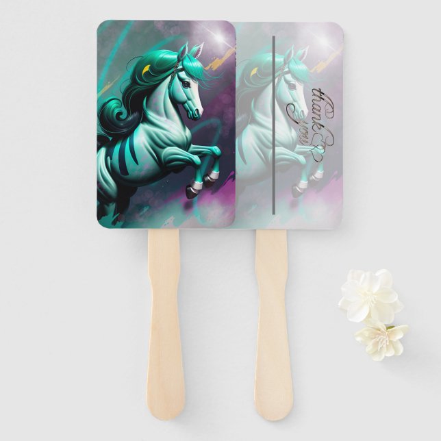 Abanico Pony Espiritual Cute 3D 24 (Anverso y reverso)