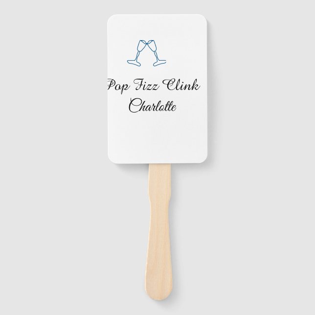 Abanico Pop fizz clink blue champagne bottle new year (Anverso)