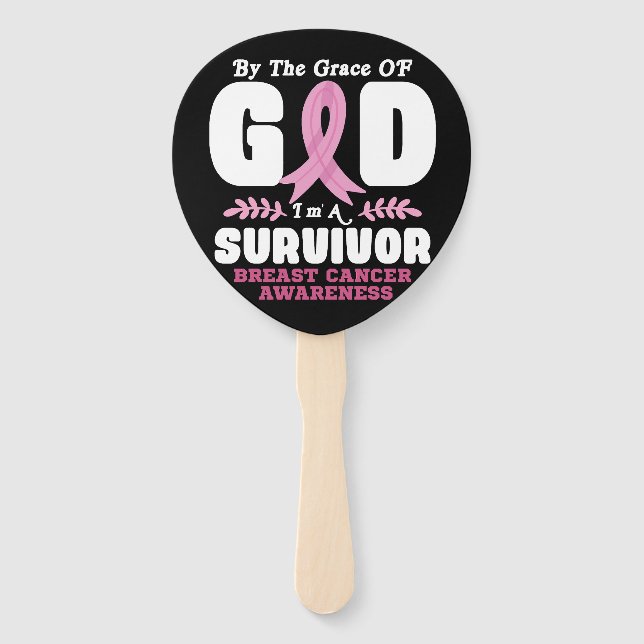Abanico Por La Gracia Dios Soy Un Sobreviviente De Cáncer  (Anverso)