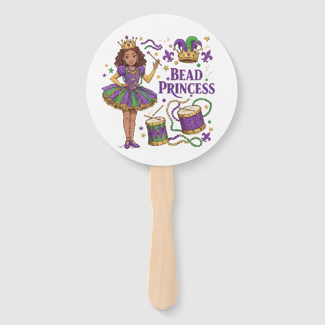 Abanico Princesa de cuentas - Mardi Gras (Anverso)