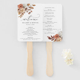 Abanico Programa Autum Rustic Floral, Fall Wedding