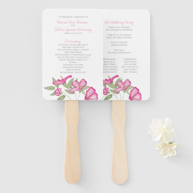 Abanico Programa Azalea Fan Wedding (Anverso y reverso)