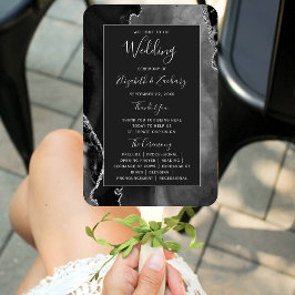 Abanico Programa Black Silver Agate Dark Wedk Wedding