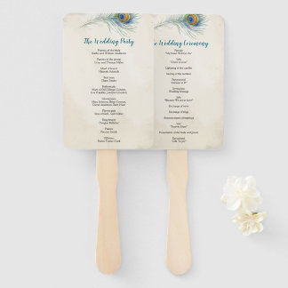 Abanico Programa Bohemia de Matrimonio Verde azulado