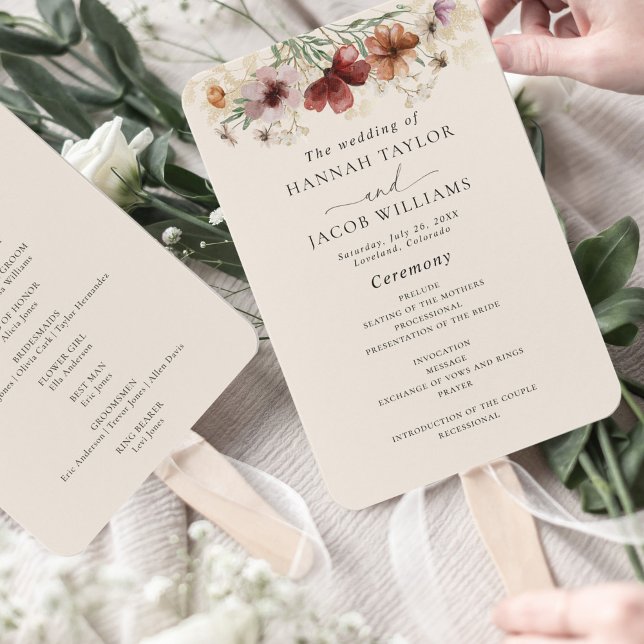 Abanico Programa Boho de Boho Wildflower Fall Wedding (Subido por el creador)
