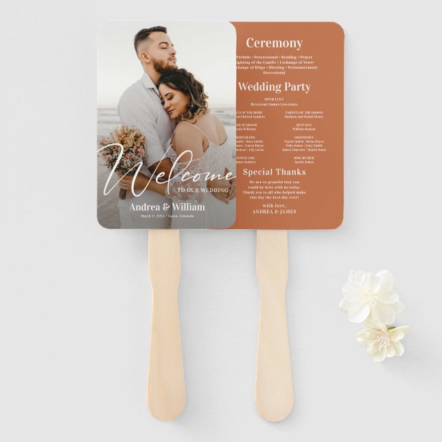 Abanico Programa Boho Desert Photo Wedding (Anverso y reverso)