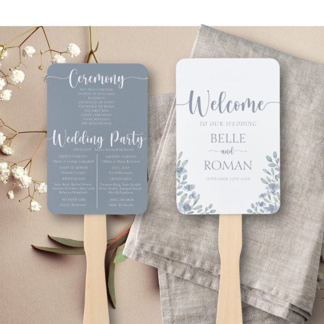 Abanico Programa Boho Floral Eucalyptus Blue Wedding (Subido por el creador)