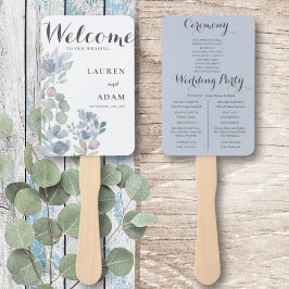 Abanico Programa Boho Floral Eucalyptus Dusty Blue Wedding