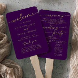 Abanico Programa Boho Gold y Purple Wedding