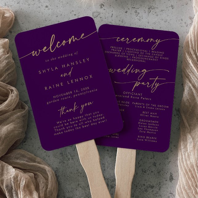Abanico Programa Boho Gold y Purple Wedding (Subido por el creador)