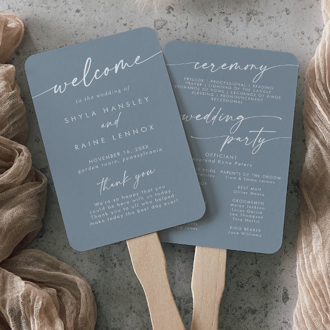 Abanico Programa Boho Moda Dusty Blue Wedding (Subido por el creador)