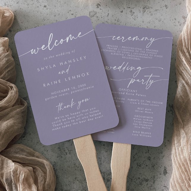 Abanico Programa Boho Moda Lavender Purple Wedding (Subido por el creador)