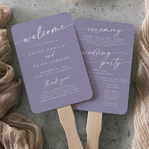Abanico Programa Boho Moda Lavender Purple Wedding