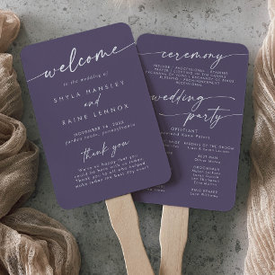 Abanico Programa Boho Moda Plum Purple Wedding