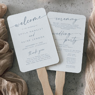 Abanico Programa Boho Moda Slate Blue Wedding