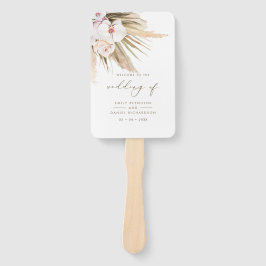 Abanico Programa Boho Pampas de Boda y Boda de Caligrafía