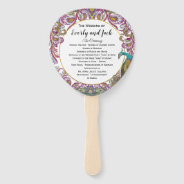 Abanico Programa Boho Peacock Raspberry de Boda Verde azul