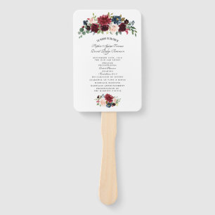 Abanico Programa Charm Merlot de Boda Floral Azul