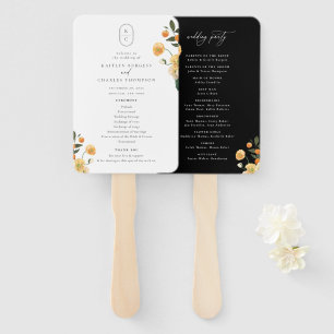 Abanico Programa Citrus Floral Monograma Wedding