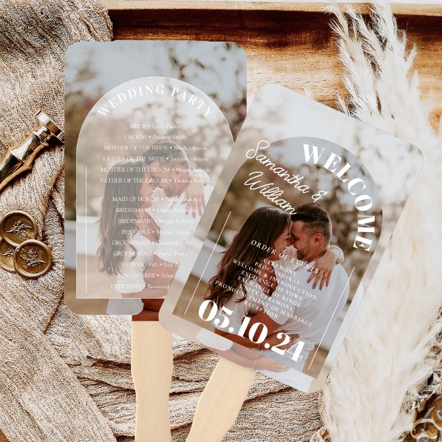 Abanico Programa Clásico Elegante de Boda de Fotos en Arco (Subido por el creador)