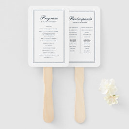 Abanico Programa clásico y simple de matrimonio elegante