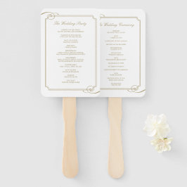 Abanico Programa Classic Gold Frame Luxury Wedding