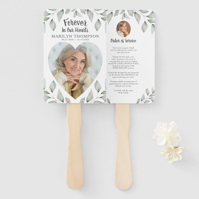 Abanico Programa conmemorativo de vegetación con foto en f (Anverso y reverso)