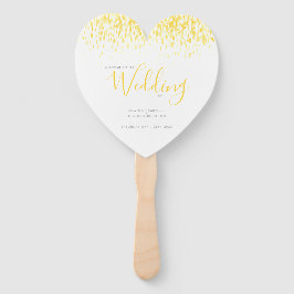 Abanico programa de acuarela de color amarillo boda