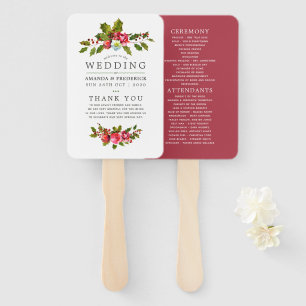 Abanico Programa de acuarela de Floral Holly, Boda de navi