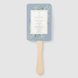 Abanico Programa de Bautizo Polvo Azul con Vegetación