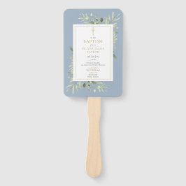 Abanico Programa de Bautizo Polvo Azul con Verdor