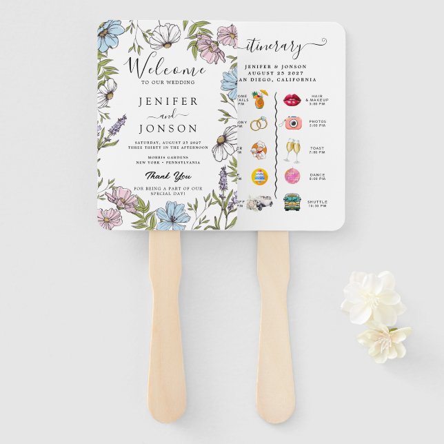 Abanico Programa de Boda (Anverso y reverso)