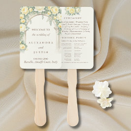 Abanico Programa de Boda Arch Italiana con Flora Amarilla
