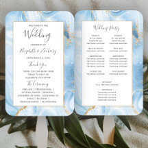 Programa de Boda Baby Blue Gold Agate