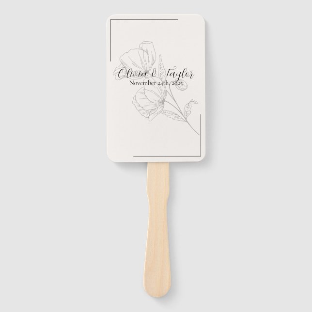 Abanico Programa de Boda Beige Elegancia (Anverso)